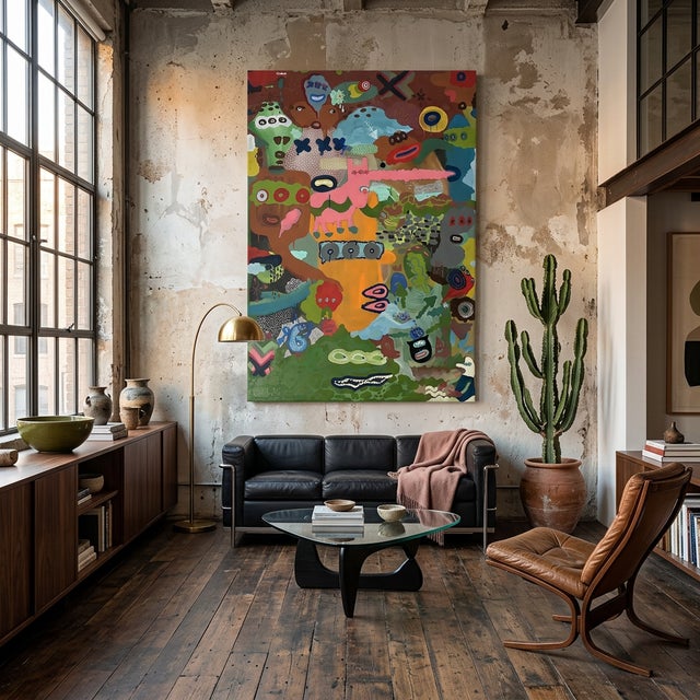 Original vertical graffiti painting by Hungarian artist Buda Kovács Tamás, a first generation conceptual street artist...