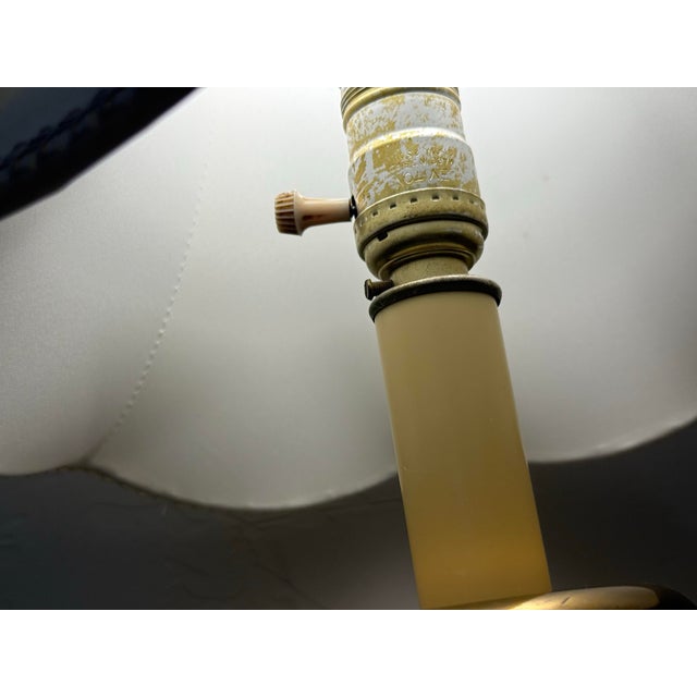 Mid 20th Century Vintage Solid Brass Metal Hollywood Regency Style Table Lamp Heavy Armed Extends For Sale - Image 5 of 12