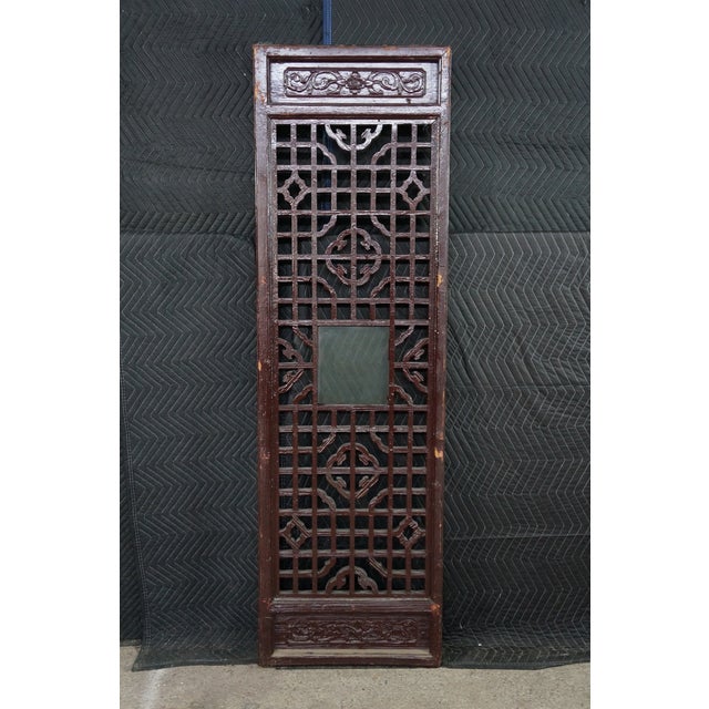 Vintage Chinese Hardwood Pierced Lattice Wall Hanging Panels Screen Chinoiserie For Sale - Image 13 of 17