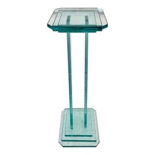Vintage Stacked Glass Pedestal 36.5” For Sale