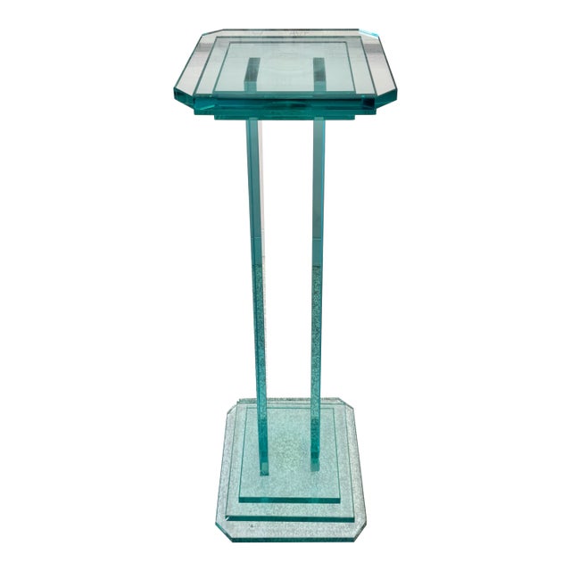 Vintage Stacked Glass Pedestal 36.5” For Sale