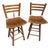 Pair of 1970s Wooden Slat Swivel Bar Stools For Sale