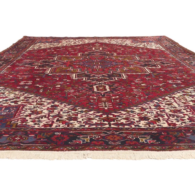 Mid-Century Modern Mid 20th Century Vintage Persian Heriz Rug - 08'10 x 12'01 For Sale - Image 3 of 9