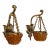 Vintage Pair of Czech Amber Glass Beaded Wall Sconces For Sale