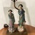 Chinoiserie Mid 20th Century Chinoiserie Porcelain Figural Table Lamp on Brass Base in Famille Rose Palette For Sale - Image 3 of 12