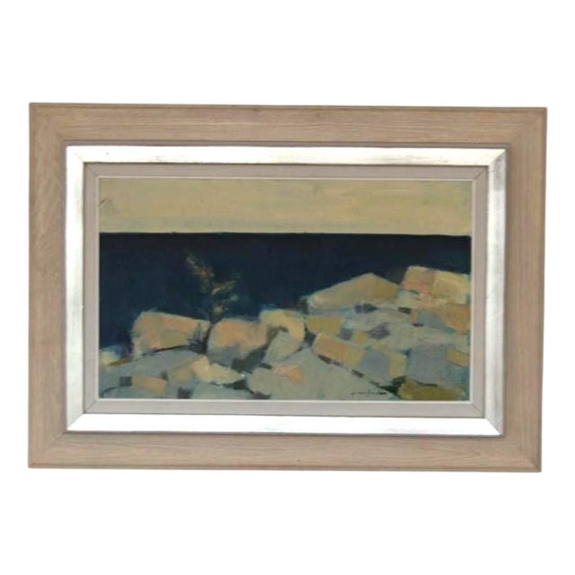 Arne Aspelin, Coastal Landscape, 1950s, Oil on Canvas, Framed For Sale