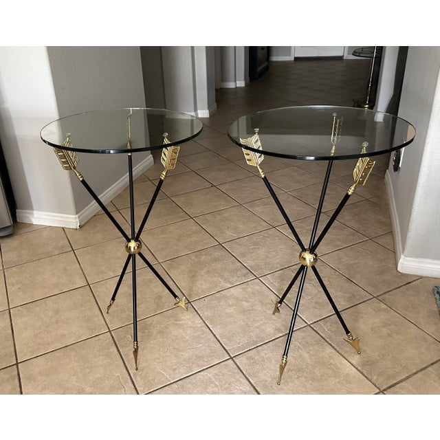 Maison Jansen Pair of French Jansen Arrow Directoire Side Tables For Sale - Image 4 of 12