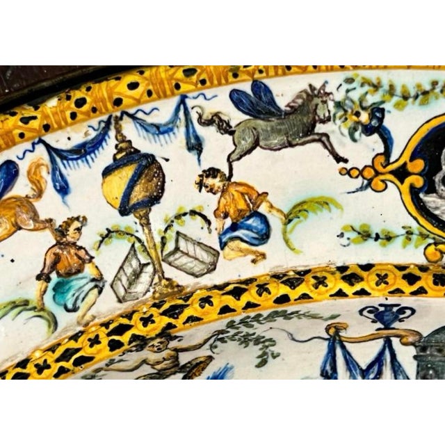 Large Plate in Cantagalli Porcelain, Italy, 19th Century For Sale - Image 4 of 9