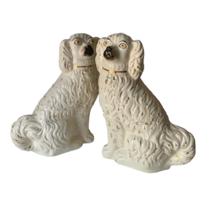 Antique 19th Century Extra Large Staffordshire Dogs