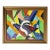 1960s Colorful Abstract on Canvas by Dr. Bella Singer - For Sale