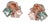 Bochic “Capri” Multi Color Gem & Blue Topaz Earrings Set In 18K Gold & Silver, 2 pieces For Sale
