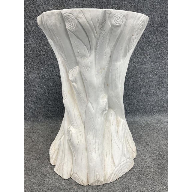 Vintage 1970s Organic Modern Plaster Tree Stump Side Table For Sale - Image 4 of 6