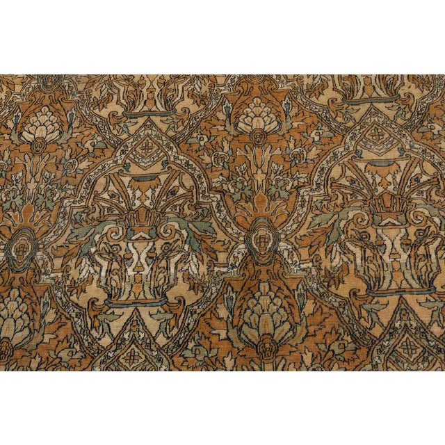 Persian Authentic 19th Century Persian Kirman Handmade Wool Rug For Sale - Image 3 of 8