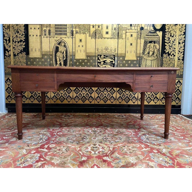 Wood Louis XVI Style Flat Desk For Sale - Image 7 of 7