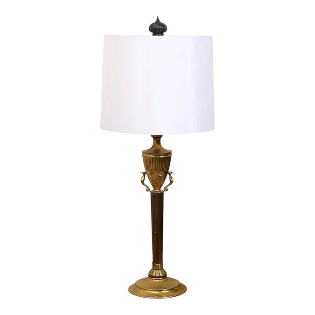 Mid 20th Century Neoclassical Brass Table Lamp For Sale