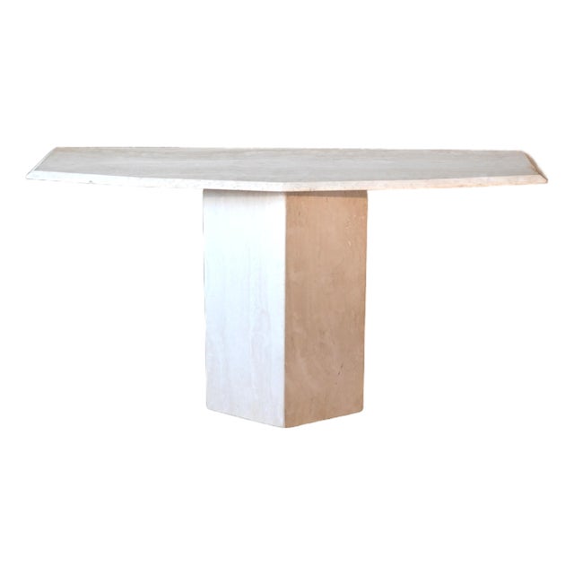 Italian Travertine Console Table For Sale
