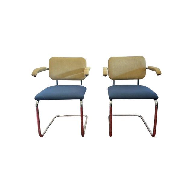 Knoll Marcel Breuer for Knoll Cesca Dining Arm Chairs For Sale - Image 4 of 10