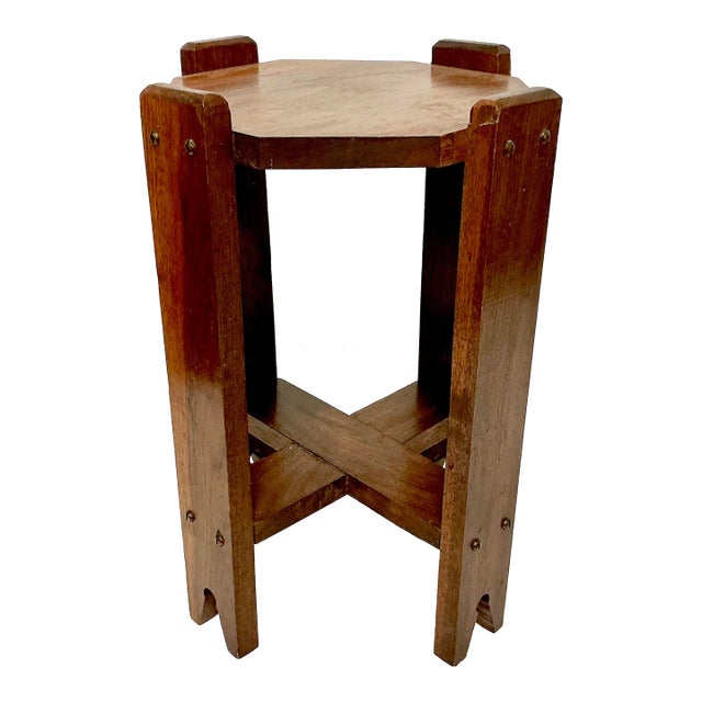 1920s Antique Folk Art Art Deco Arts & Crafts Drink Table or Plant Stand. For Sale