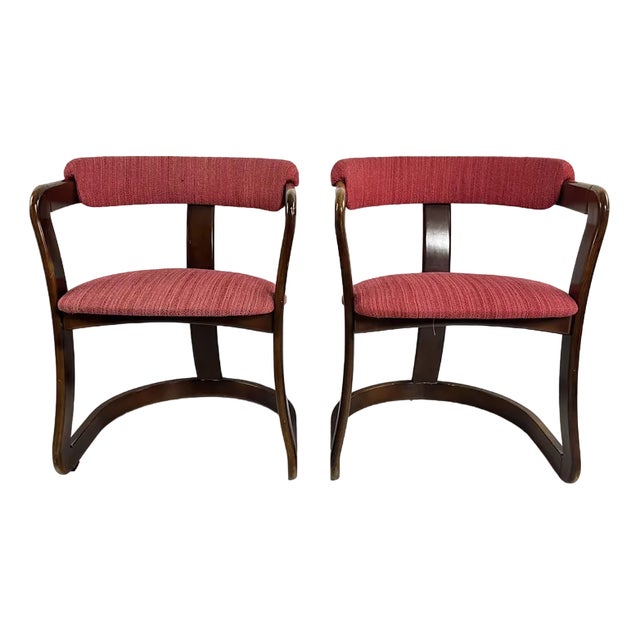 Set of Mid-Century Italian Curved Wooden Chairs attributed to Achille and Piergiacomo Castiglioni, 1960s For Sale