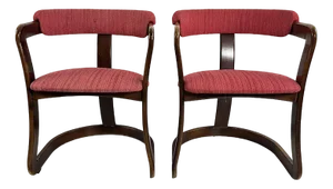 Set of Mid-Century Italian Curved Wooden Chairs attributed to Achille and Piergiacomo Castiglioni, 1960s