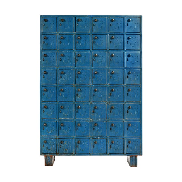 Blue Metal Workshop Dresser, 1940s For Sale