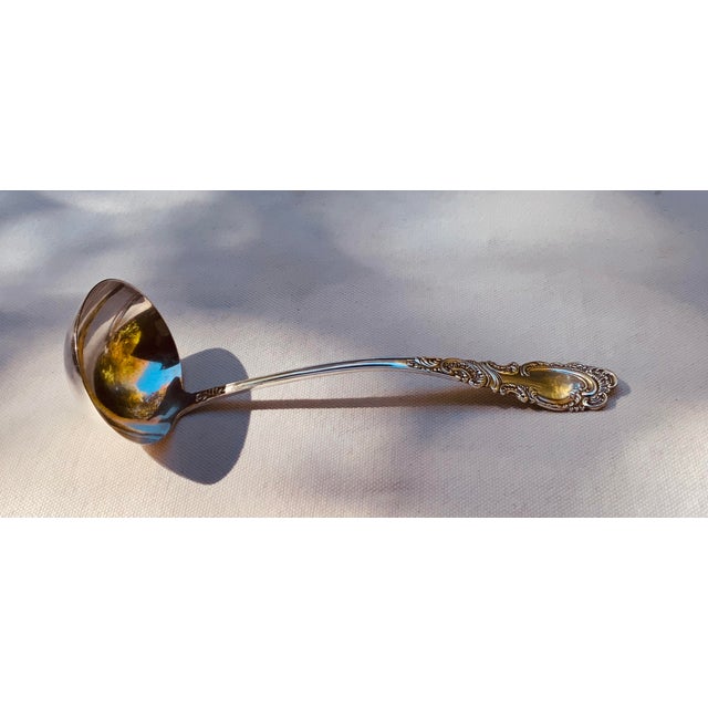 Antique Rogers & Hamilton Silverplate Ladle, Heavy Rococo Scroll Handle For Sale - Image 4 of 7