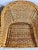 Wood Vintage Wicker Works Style Braided Wicker Lounge Chair and Ottoman Set For Sale - Image 7 of 10