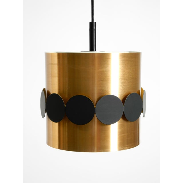 Original 1960s Space Age Pendant Lamp by Doria, Made of Copper-Anodized Aluminum and Black and White Lacquered Metal from Doria Leuchten For Sale - Image 13 of 18