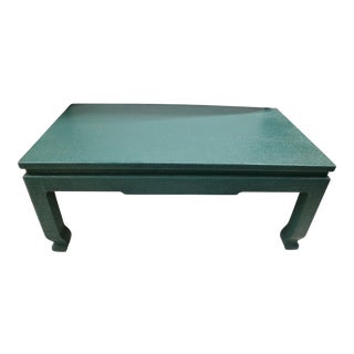 Linen Wrapped Asian Style Coffee Table For Sale