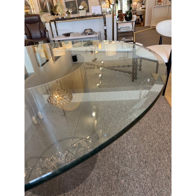 2020s Vintage Round Dining Table W/Chrome Base For Sale - Image 5 of 5