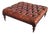 Oversized Tufted Chesterfield Leather Plantation Ottoman -Vicente Wolf Collection For Sale