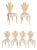 Set of Six Italian Midcentury Bleached Walnut Dining Room Chairs with Scrolls For Sale