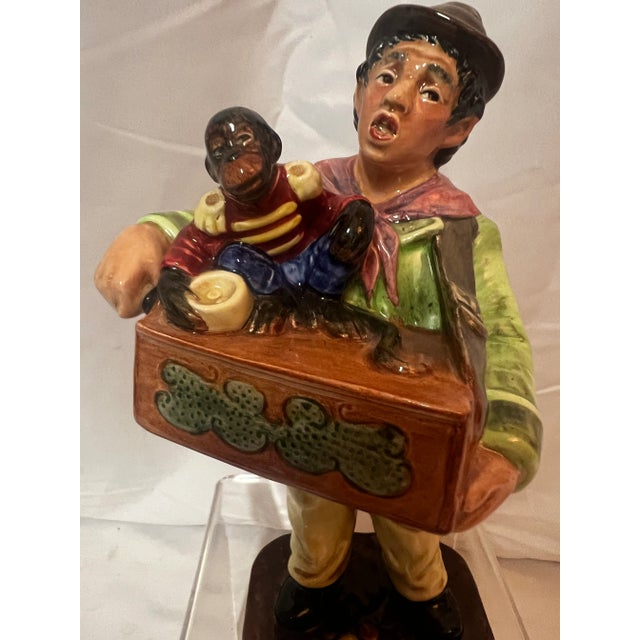 Figurative Mid 20th Century Royal Doulton Organ Grinder and Monkey Figurine For Sale - Image 3 of 6