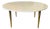1950s Vintage Round Italian Carrara Marble Coffee Table With Brass Legs After t.h. Robsjohn Gibbings For Sale