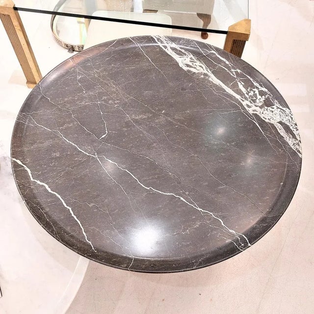 Contemporary Vintage Marble Side Table For Sale - Image 3 of 4