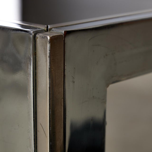 Chrome and Smoked Glass Coffee Table with Golden Stripe, 1970s For Sale - Image 14 of 18