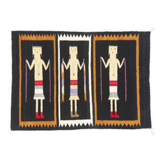 Vintage Yeibichai Pictorial Rug, 02'07 X 03'08 For Sale