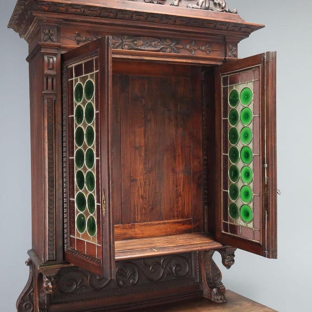 Neo-Renaissance Style Walnut Double-Body Sideboard For Sale - Image 3 of 14
