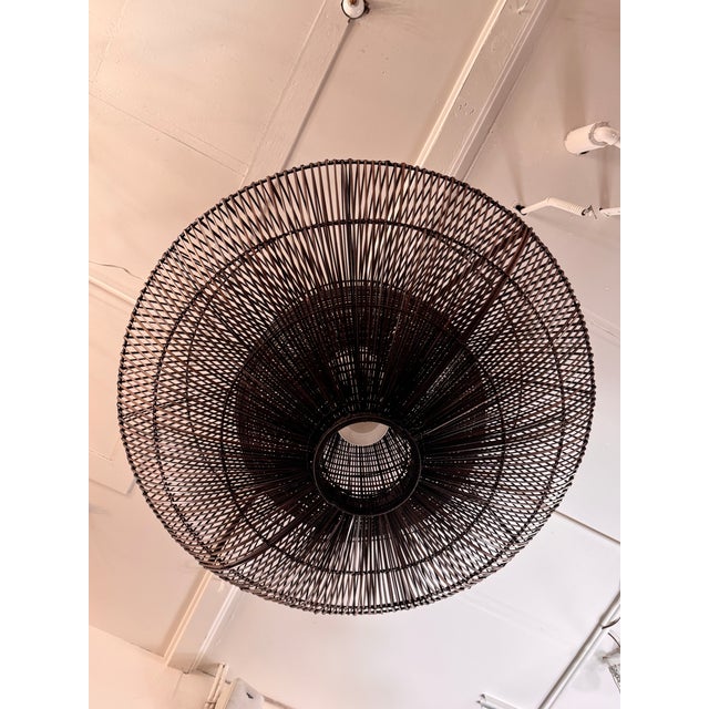 Organic Modern Rattan Braided Rope Pendant Light For Sale In San Francisco - Image 6 of 12