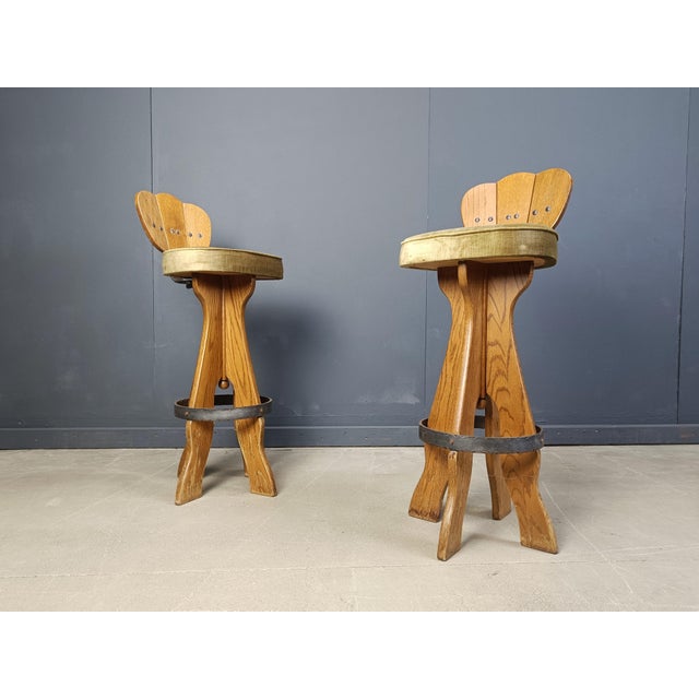 Vintage Brutalist Bar Stools, 1960s, Set of 4 For Sale - Image 4 of 14