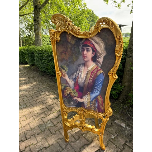 1960 French Louis XVI Gold Beech Folding Screen - 2 Panels For Sale - Image 13 of 14