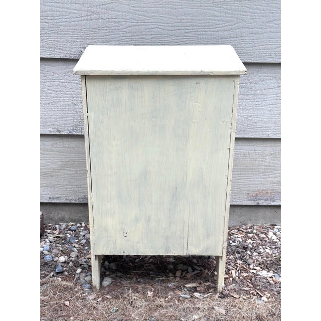1940s Small Vintage Cream Cubby Side Table For Sale - Image 5 of 9