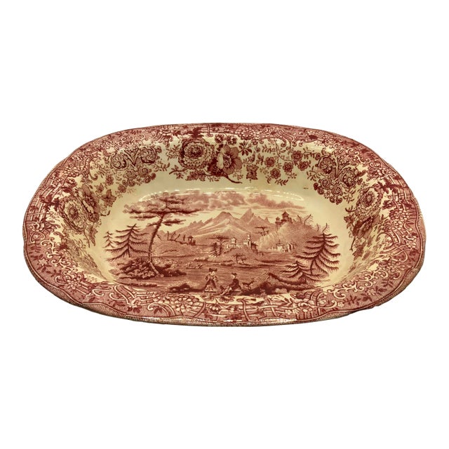 Early 1800’s Tyrolean Red Serving Bowl For Sale