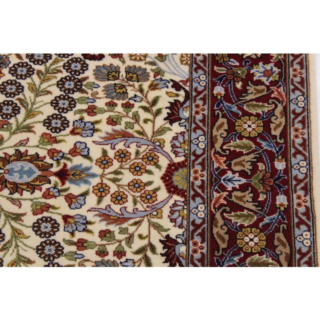 Turkish Antique Hereke Ivory Wool & Silk Rug - 4'0''x6'0'' For Sale In New York - Image 6 of 10