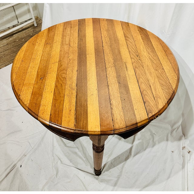 English Antique Handcrafted Wood Game Table For Sale - Image 3 of 12