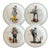 Vintage French Porcelain "Métiers Du Vieux Paris" Salad Plates by Berry - Set of 4 For Sale