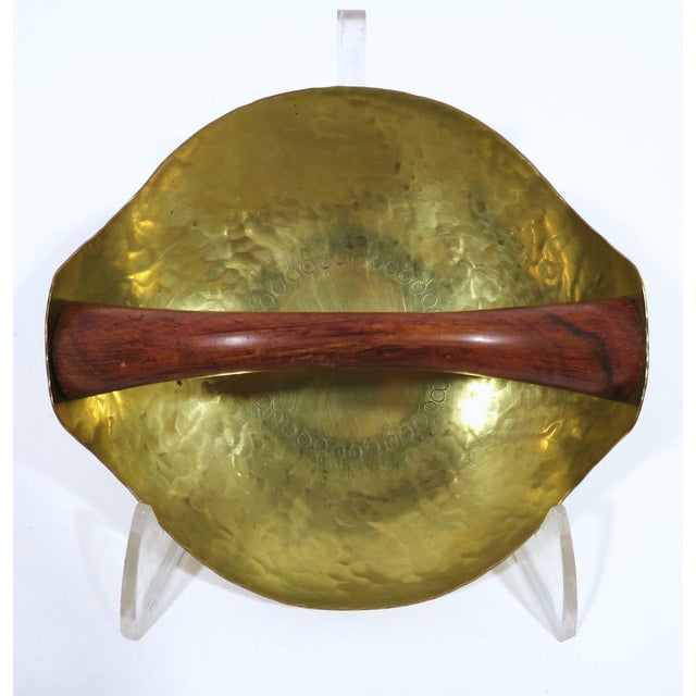 Bauhaus Hein Matten Brass & Teak Bowl For Sale - Image 3 of 6