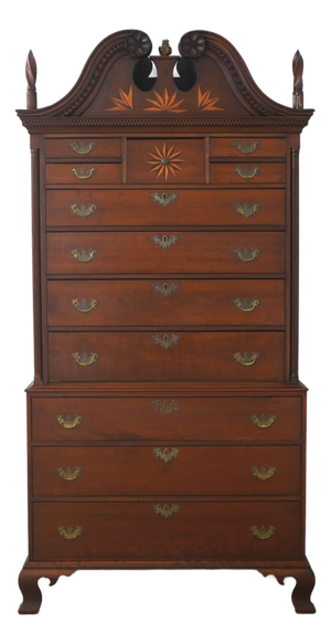 Antique 18th Century Cherry Chest on Chest Highboy