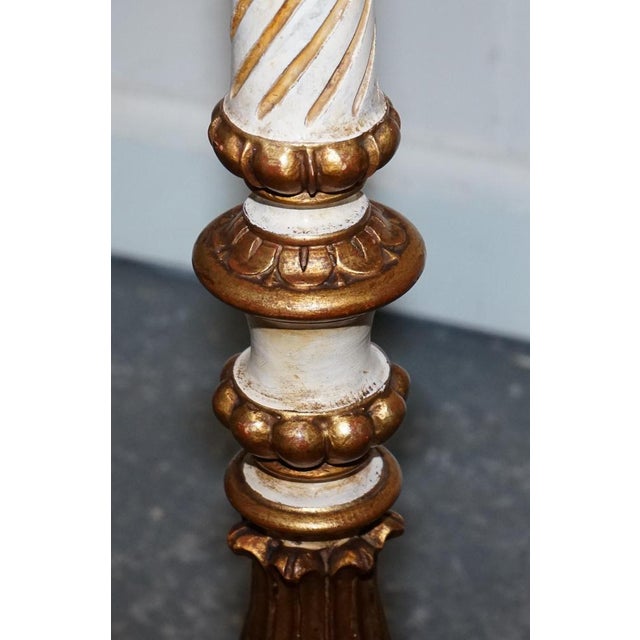 Italian Florentine Style Carved and Hand Painted Floor Lamp For Sale - Image 3 of 11