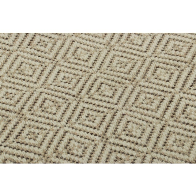 2020s Rug & Kilim’s Contemporary Flatweave in Brown & Cream Geometric Patterns For Sale - Image 5 of 7
